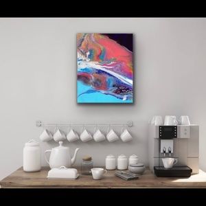 Multi-Color Space Theme Abstract Fluid Art